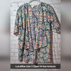 LuLaRoe Vibrant Floral Kimono‎ Boho SIZE 3 (Small XS) SKU 217